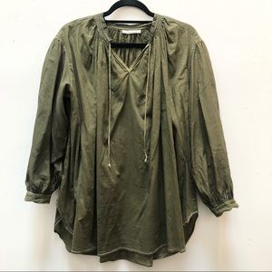 Olive green cotton blouse